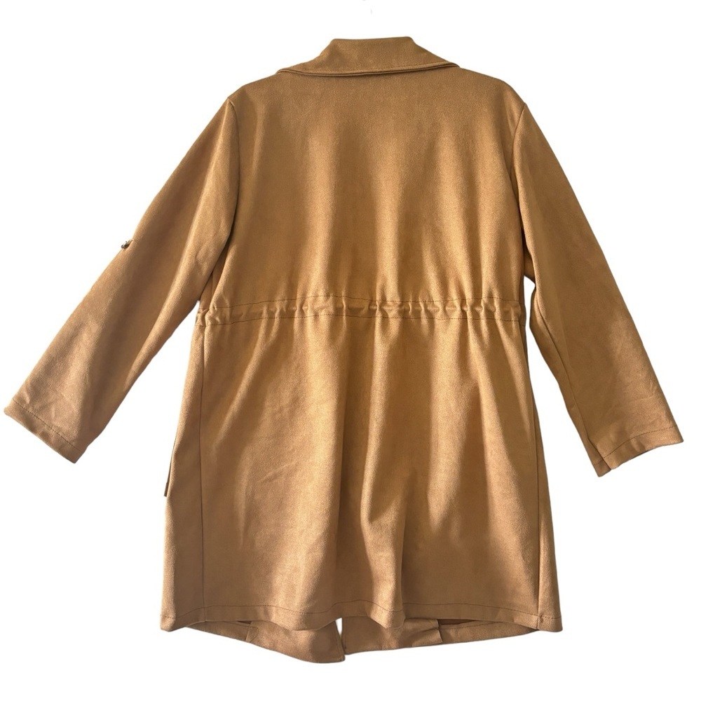 NEW Made in Italy Camel Tan Suede Long Jacket Coat - Picture 2 of 12